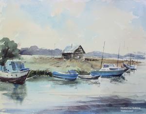 Watercolor: Boat Station