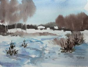 Watercolor: Winter path