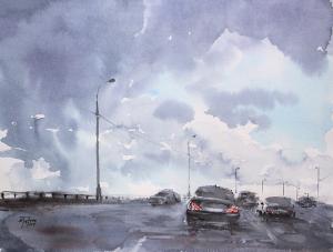 Watercolor: Before the rain