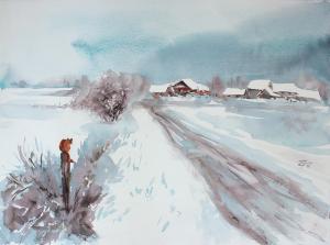 Watercolor: Winterscape