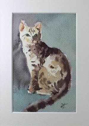 Акварельная живопись: Кошка