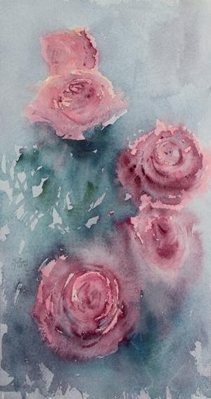 Акварельная живопись: Розы 1