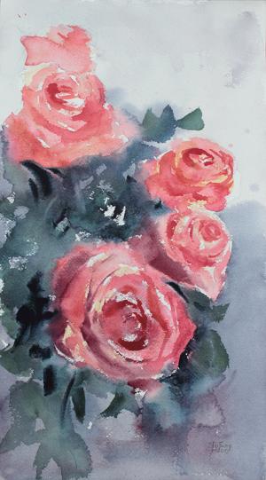 Акварельная живопись: Розы 2