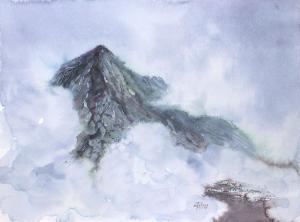 Watercolor: Mountain landscape