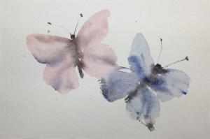 Акварельная живопись: Бабочки